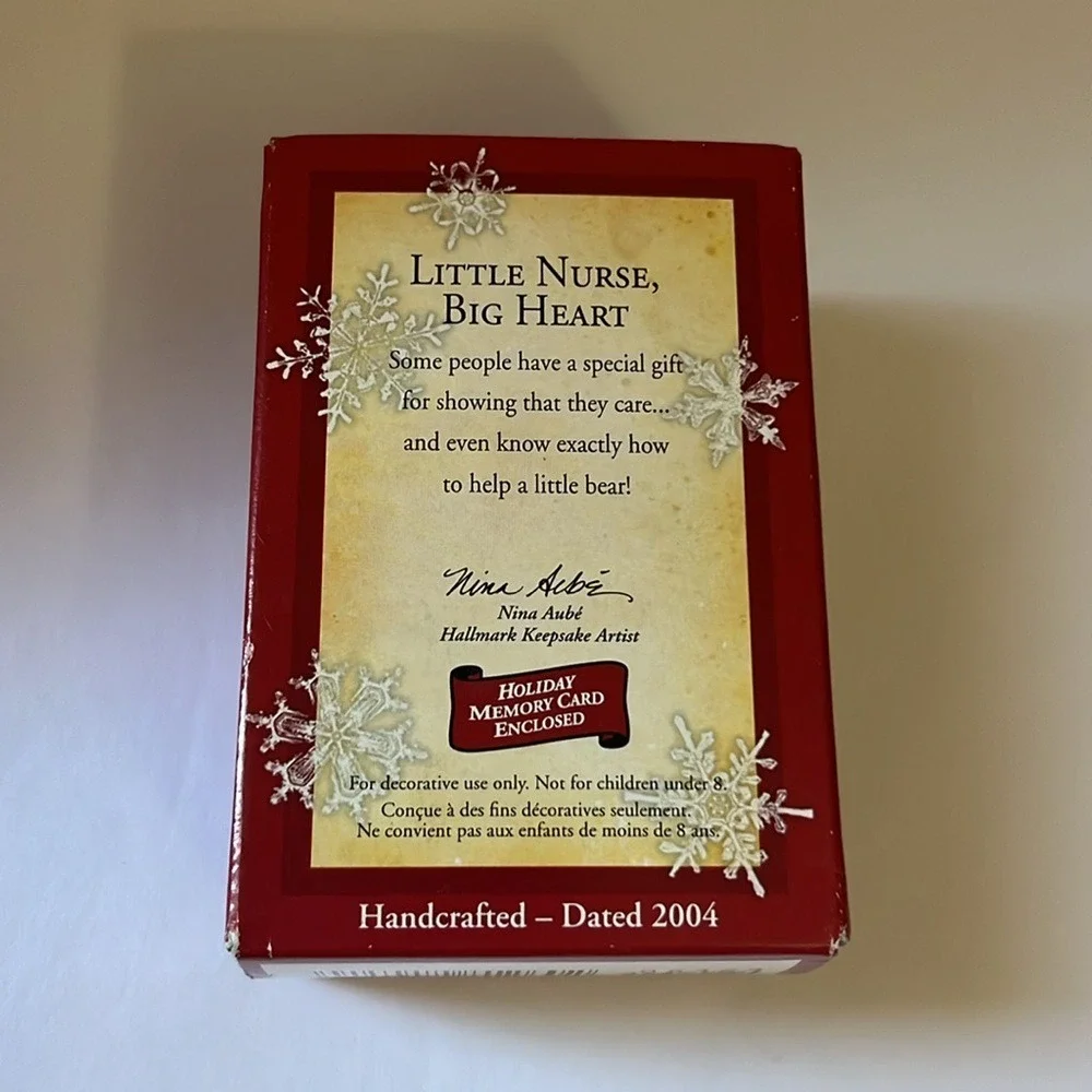 Hallmark Keepsake Ornament 2004 Little Nurse Big‎ Heart Nina Aube Box & Card